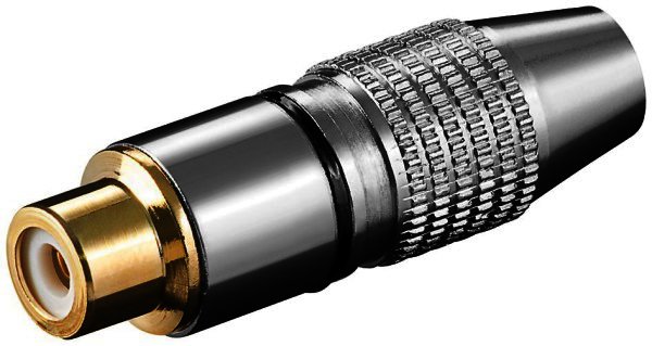 Cinchkupplung schwarz High Quality Metalllausführung - für Kabel ø 6,5 mm