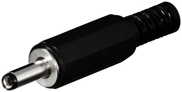 DC-Stecker mit Knickschutz Bohrung 1,3 x 3,4 mm - Schaftlänge: 9,0 mm für Walkman