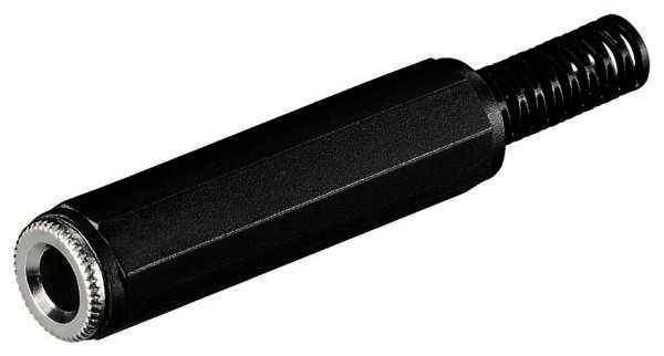 Klinkenkupplung - 6,35 mm - stereo Plastikausführung mit Knickschutz