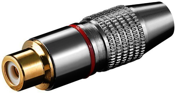Cinchkupplung rot High Quality Metalllausführung - für Kabel ø 6,5 mm