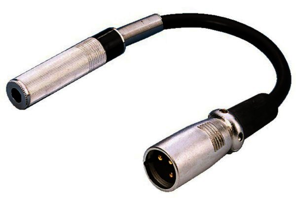 Audio-Adapter XLR-Stecker auf Klinkenkupplung 6,3mm Mono Metall 