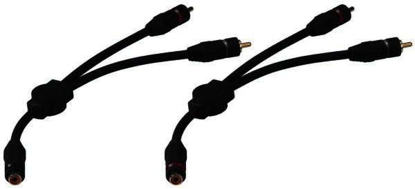 Audio Cinch Y-Kabeladapter 1xKupplung 2xStecker schwarz