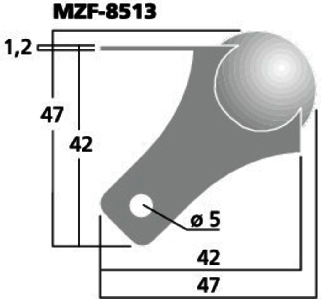 Kofferecke groß MZF-8515 Lautsprecher Metallecke 3-schenklig Kugelform 