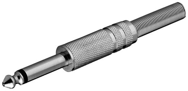 Klinkenstecker - 6,35 mm - mono Metallausführung mit Knickschutz