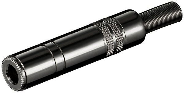 Klinkenkupplung - 6,35 mm - mono Metallausführung mit Knickschutz