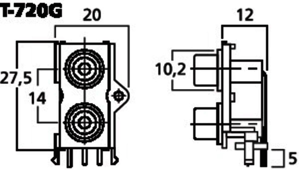 MONACOR T-720G Cinch-Einbauprintbuchsen Components Kabel und 