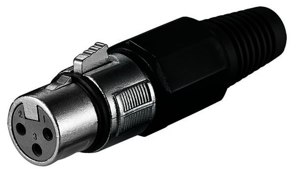Mikrofonkupplung, 3-polig, schwarz mit Verriegelung - Hochwertige- kompakte Ausführung - Schraubkapp
