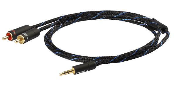 Cables de Audio 3,5mm, Macho, 2 x RCA, Macho, 5 m, Negro kenable 3,5 mm Stereo Klinkenstecker Zum 2 Chinch Cinch Stecker Audio Kabel Anschlusskabel Vernickelt 5 m 
