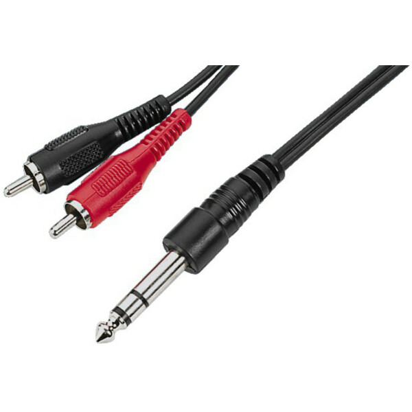 MCA-302 6,3mm Stereo-Klinkenstecker auf 2xCinch 3 Meter
