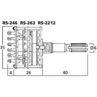 RS-263 Stufen-Drehschalter 2 Ebenen 2x3 Kontakte 3 Stellungen