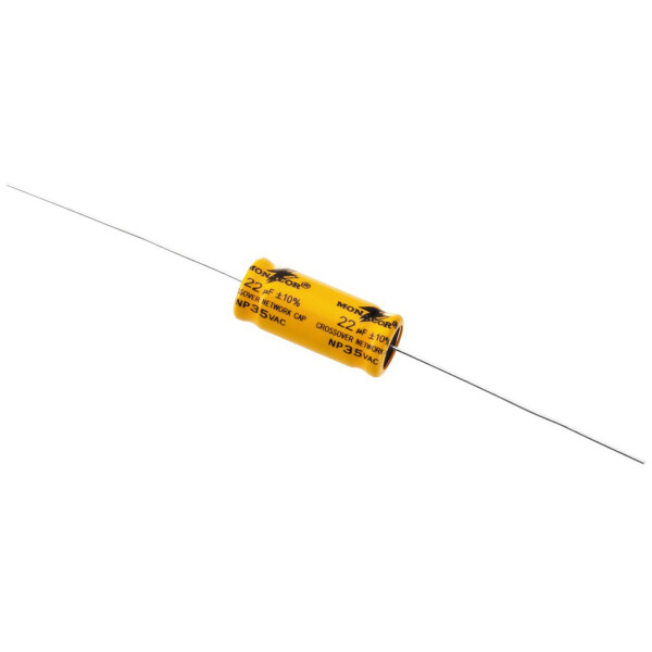 Bipolarer Elektrolytkondensator 22µF, RM 30mm, 4 Stück