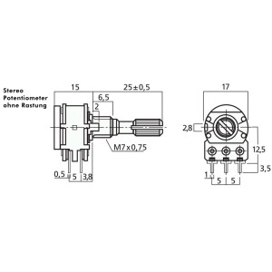 Poti | Stereo | Mono | linear | logarythmisch | 1k Ohm - 1M Ohm