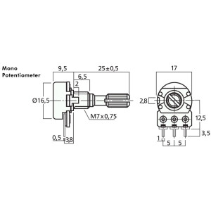 Poti | Stereo | Mono | linear | logarythmisch | 1k Ohm - 1M Ohm