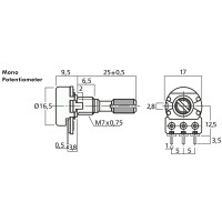 Poti | Stereo | Mono | linear | logarythmisch | 1k Ohm - 1M Ohm
