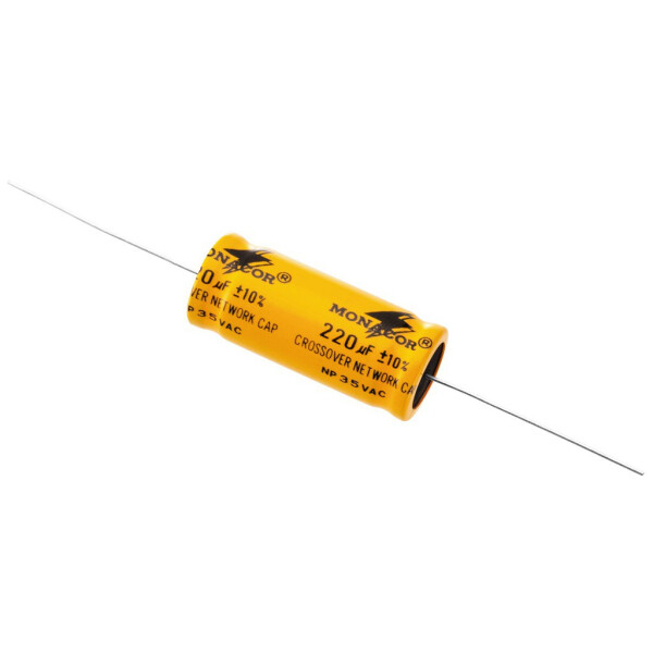 Bipolarer Elektrolytkondensator 220µF, RM 45mm, 2 Stück